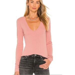 Rag & Bone Zoe Deep V-neck Long Sleeve Shirt